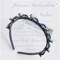 Diadeem met clips en Strass steentjes - Blauw