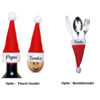 Kerst bestekhouders - Kerstmutsjes (gepersonaliseerd)