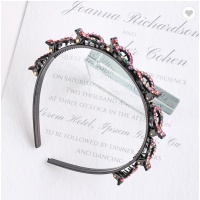 Diadeem met clips en Strass steentjes - Regenboog