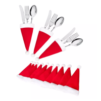 Kerst bestekhouders - Kerstmutsjes ( zonder naam )