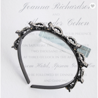 Diadeem met clips en Strass steentjes - Wit