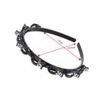 Diadeem met clips en Strass steentjes - Wit