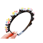 Diadeem met clips - Regenboog Bloemen