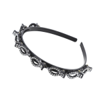 Diadeem met clips en Strass steentjes - Wit