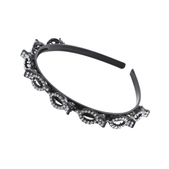 Diadeem met clips en Strass steentjes - Wit Diadeem met clips en Strass steentjes - Wit