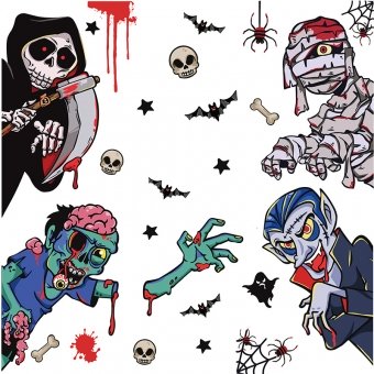 Halloween raamstickers - Set 2