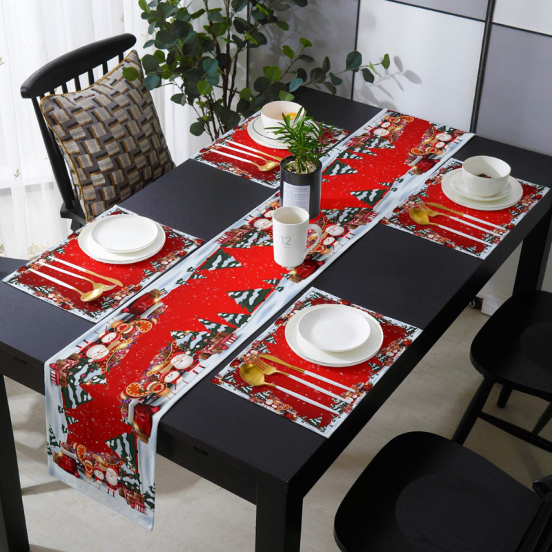 Tafelloper met placemats - Merry Christmas