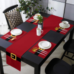 Tafelloper met placemats - Santa Claus