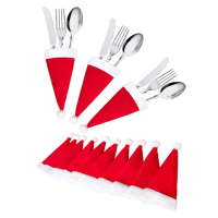 Kerst bestekhouders - Kerstmutsjes (gepersonaliseerd)