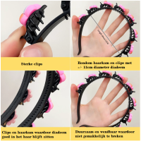 Diadeem met clips - Gekleurde Bloemen