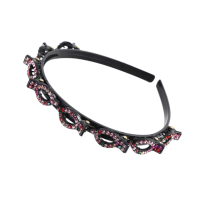 Diadeem met clips en Strass steentjes - Regenboog